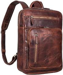 STILORD 'Valera' Läder Businessryggsäck med Laptopfack